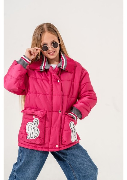 Kız Çocuk Yakası Triko Şişme Mont fırsatları