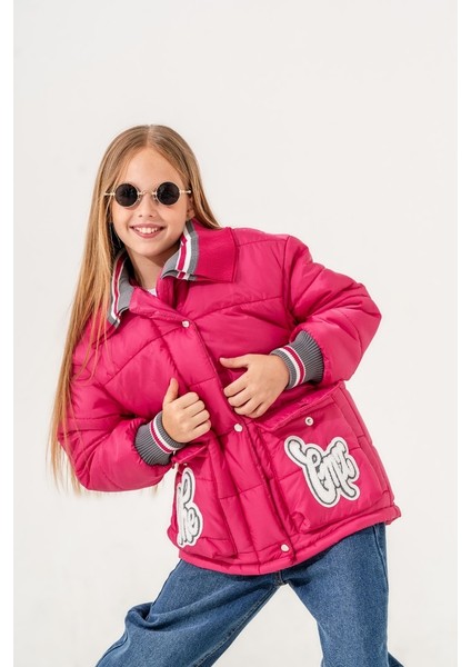 Kız Çocuk Yakası Triko Şişme Mont indirimleri