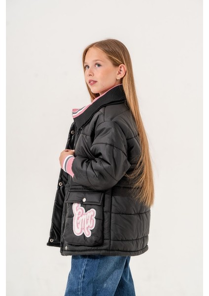 Kız Çocuk Yakası Triko Şişme Mont fiyatları