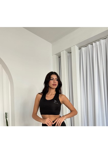 Şev&ay Spor Büstiyer Crop Siyah Sporcu Büstiyeri Esnek Sağlam Şık Sporcu Mayo Üstü Crop modelleri