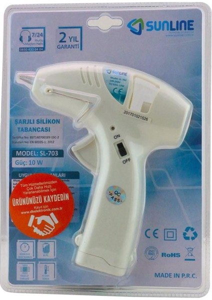 SL-703 10W Şarjlı Silikon Tabancası Beyaz