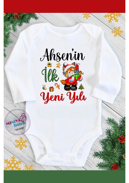 .... Ilk Yeni Yılı Noel Baskılı Unisex Uzun Kol Yeni Yıl Zıbın