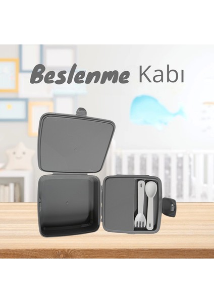 Gri Çocuk Beslenme Kabı Set*içme Şişesi´le* Erken Çocuk*bölmeli*bölmeli Beslenme Kutusu indirimleri