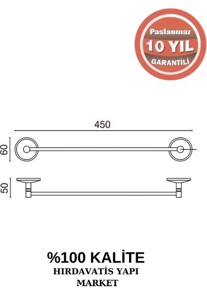 Paslanmaz Pirinç Bella Uzun Havluluk 40 cm fiyatları