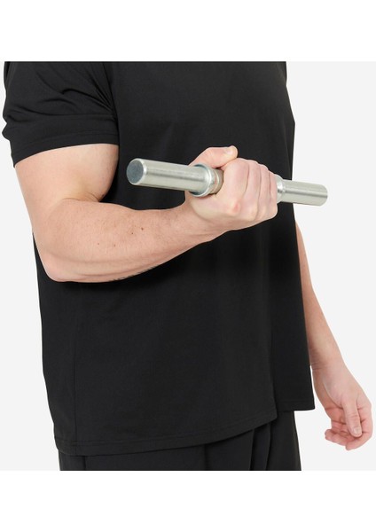35 cm 28mm Çelik Halter Barı, 1,8 kg, Gümüş Gri Renk, Dayanıklı ve Hafif Tasarım indirimleri