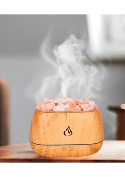 Hava Nemlendirici Tuz Lambalı Tuz Hediyeli Humidifier 260 ml Salt Lamp Ultrasonik Gece Lambası