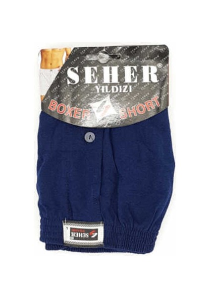 0008 Seher Erkek Düz Boxer 10LU Paket Lacivert