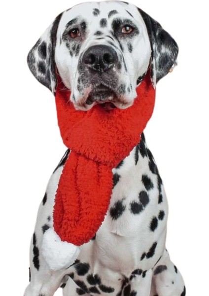 Kırmızı Renkli Köpek Atkısı S M L Beden Seçenekleri ile Yılbaşı Temalı Köpek Aksesuarı