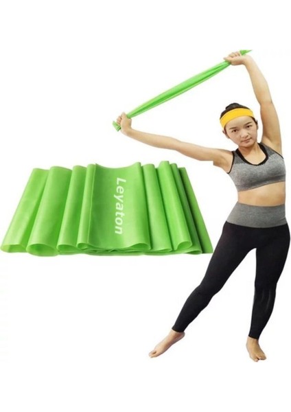 Yeşil Pilates Bandı 120x15 cm, Orta Sert, Jimnastik ve Egzersiz İçin Uygun fiyatları