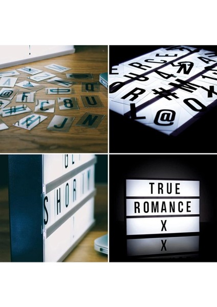 A4 Light Box LED Işıklı Yazı Panosu 30 x 22 cm 96 Harfli Dekoratif Işıklı Mesaj Panosu fırsatları