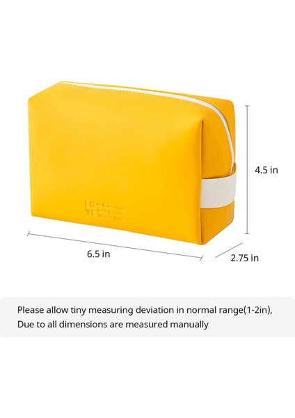 Su Geçirmez Kozmetik Çantası - Sarı Makyaj Çantası Organizatörü Düzenleyici Seyahat Organizeri