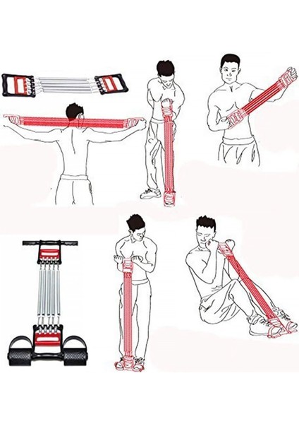 El, ayak, göğüs yayı, çelik yay, 5 kademeli ayarlanabilir spor aleti, dayanıklı, siyah fırsatları