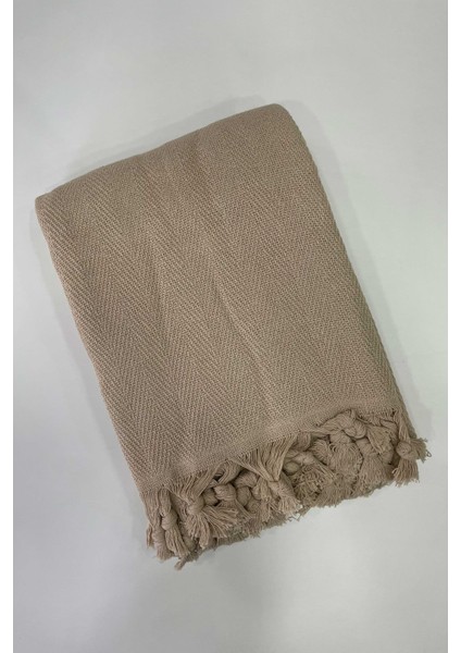200x230cm Çift Kişilik Bağlamalı Saçaklı Pike