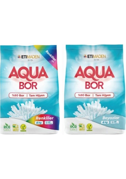 Aquabor Renki ve Beyazlar Için 6*2 12 kg 80 Yıkama