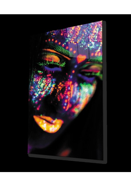 Kadınlar Neon Makyaj Neon Işıklar Cam Tablo
