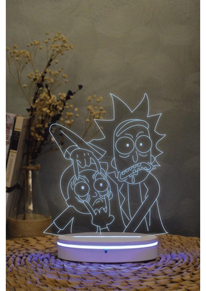 Rick And Morty - 3 Boyutlu 16 Renk Dekoratif Gece Lambası 3d