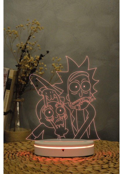 Rick And Morty - 3 Boyutlu 16 Renk Dekoratif Gece Lambası 3d