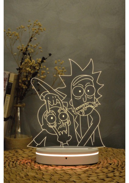 Rick And Morty - 3 Boyutlu 16 Renk Dekoratif Gece Lambası 3d