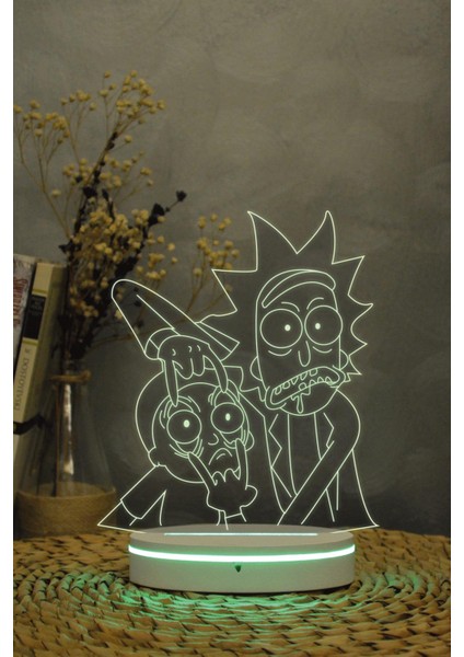 Rick And Morty - 3 Boyutlu 16 Renk Dekoratif Gece Lambası 3d