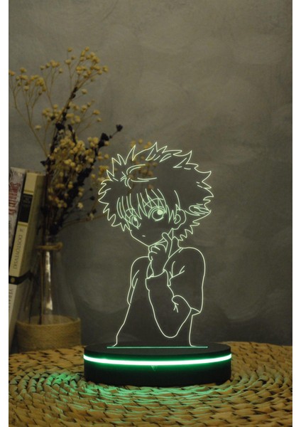 Killua , Hunter X Hunter 3 Boyutlu Dekoratif Gece Lambası 3d indirimleri