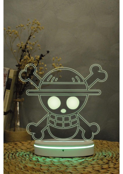 Mugiwara Bayrak , One Piece 3 Boyutlu Dekoratif Gece Lambası 3d indirimleri