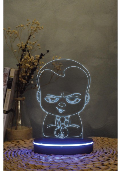 Patron Bebek - 3 Boyutlu 16 Renk Dekoratif Gece Lambası 3d