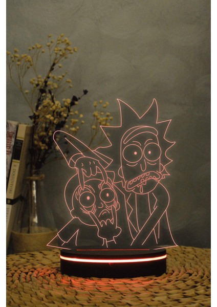 Rick And Morty - 3 Boyutlu 16 Renk Dekoratif Gece Lambası 3d