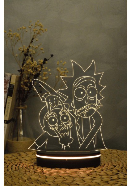 Rick And Morty - 3 Boyutlu 16 Renk Dekoratif Gece Lambası 3d