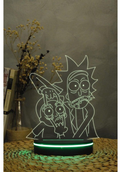 Rick And Morty - 3 Boyutlu 16 Renk Dekoratif Gece Lambası 3d