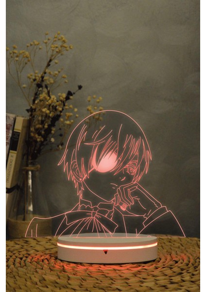 Ciel Phantomhive , Kuroshitsuji- 3 Boyutlu Dekoratif Gece Lambası 3d