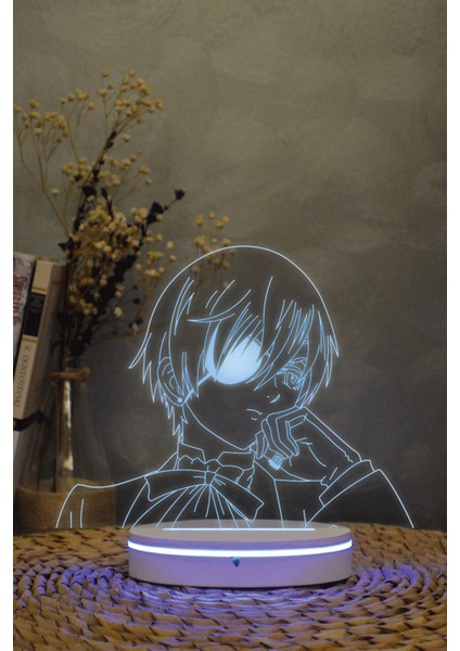 Ciel Phantomhive , Kuroshitsuji- 3 Boyutlu Dekoratif Gece Lambası 3d