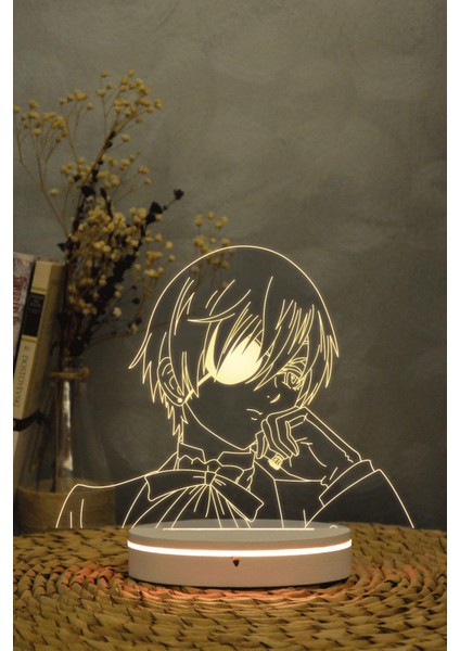 Ciel Phantomhive , Kuroshitsuji- 3 Boyutlu Dekoratif Gece Lambası 3d