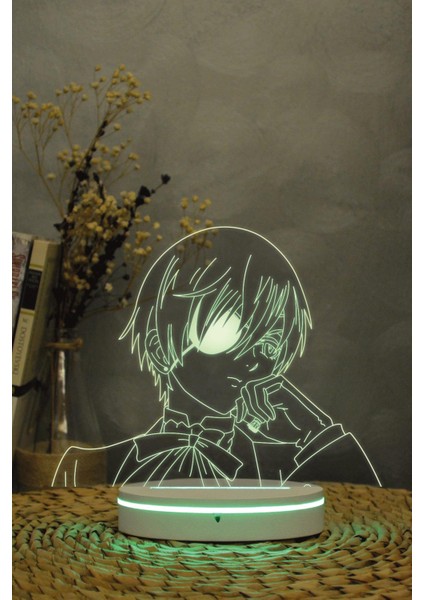 Ciel Phantomhive , Kuroshitsuji- 3 Boyutlu Dekoratif Gece Lambası 3d