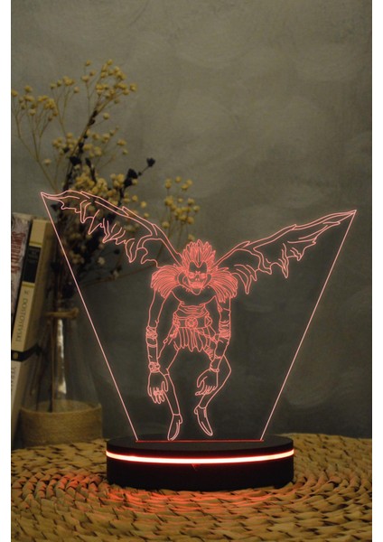 Ryuk , Death Note - 3 Boyutlu 16 Renk Dekoratif Gece Lambası 3d