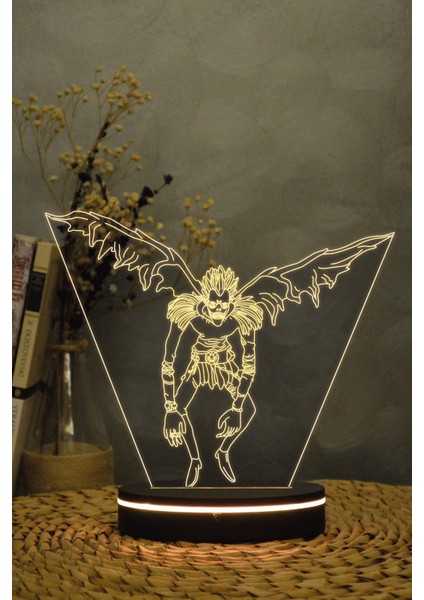 Ryuk , Death Note - 3 Boyutlu 16 Renk Dekoratif Gece Lambası 3d