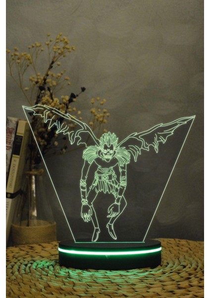 Ryuk , Death Note - 3 Boyutlu 16 Renk Dekoratif Gece Lambası 3d