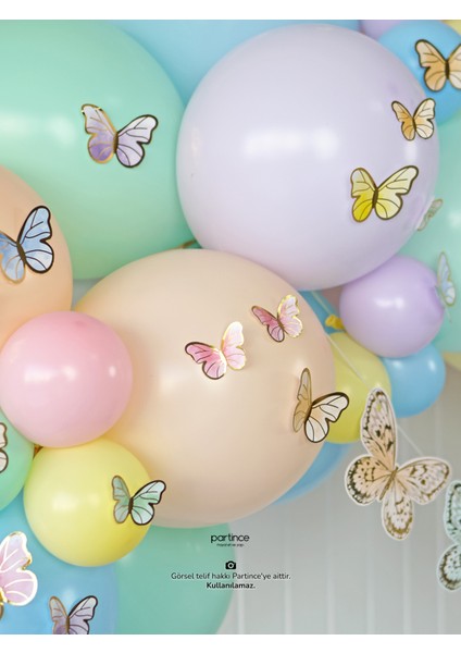 Makaron Kelebek Konseptli Doğum Günü Balon Zinciri Kiti fırsatları