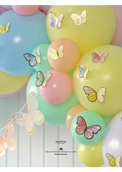 Makaron Kelebek Konseptli Doğum Günü Balon Zinciri Kiti indirimleri