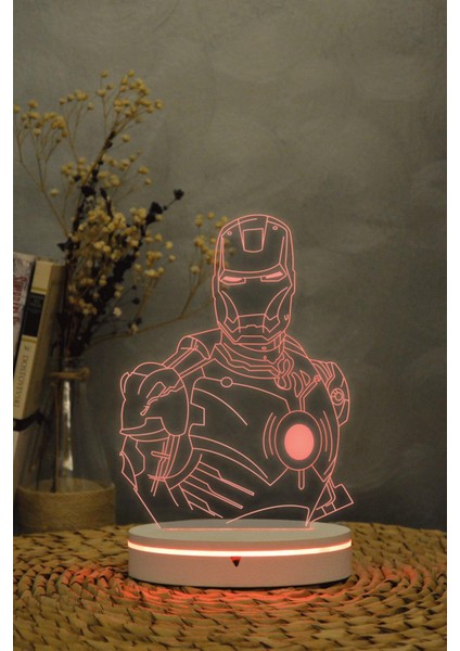 Iron Man 3 Boyutlu Dekoratif Gece Lambası 3d