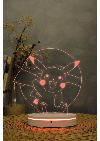 Pikachu , Pokemon - 3 Boyutlu 16 Renk Dekoratif Gece Lambası 3d fiyatları