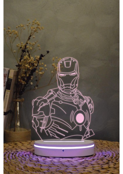 Iron Man 3 Boyutlu Dekoratif Gece Lambası 3d