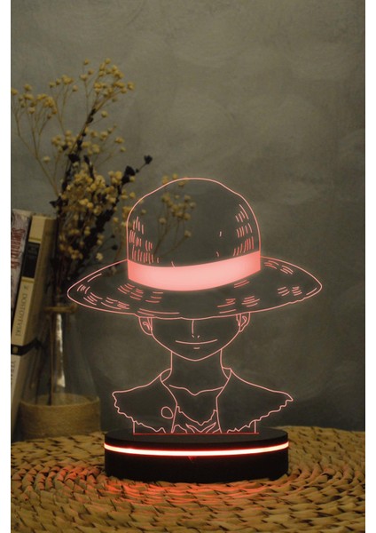 Monkey D. Luffy , One Piece 3 Boyutlu Dekoratif Gece Lambası 3d