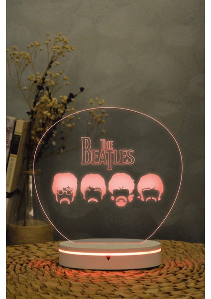 Beatles - 3 Boyutlu Dekoratif Gece Lambası 3d