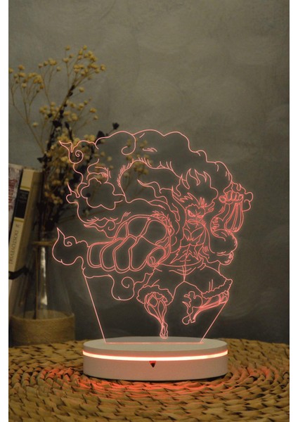 Luffy Gear 4 Snake Man One Piece 3 Boyutlu 16 Renk Dekoratif Gece Lambası 3d