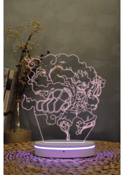 Luffy Gear 4 Snake Man One Piece 3 Boyutlu 16 Renk Dekoratif Gece Lambası 3d modelleri