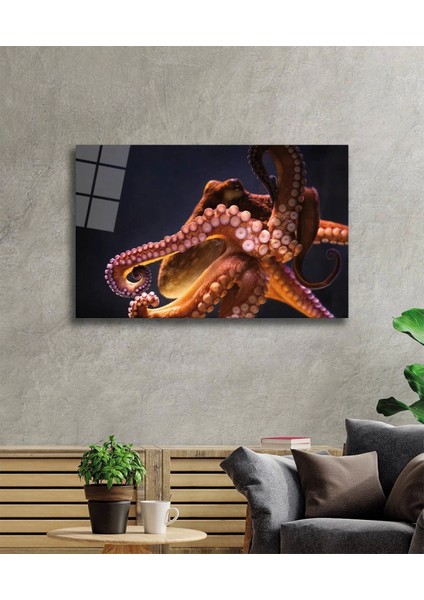 Ahtapot Sualtı Canlıları Cam Tablo octopus