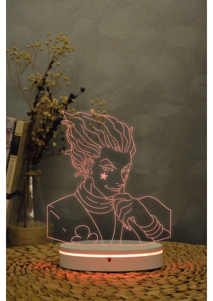 Hisoka , Hunter X Hunter - 3 Boyutlu 16 Renk Dekoratif Gece Lambası 3d