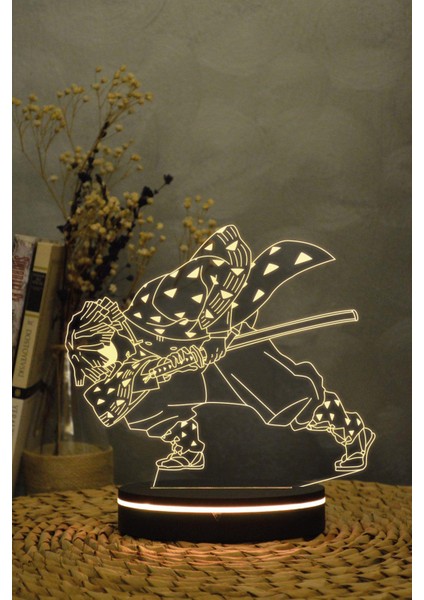 Zenitsu , Demon Slayer - 3 Boyutlu 16 Renk Dekoratif Gece Lambası 3d