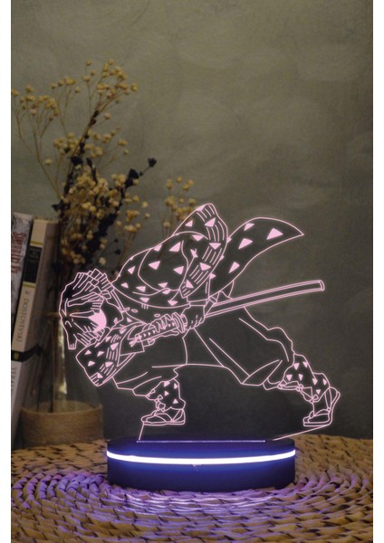 Zenitsu , Demon Slayer - 3 Boyutlu 16 Renk Dekoratif Gece Lambası 3d fırsatları
