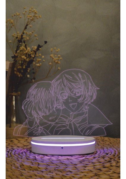Ciel Phantomhive Ve Alois Trancy - 3 Boyutlu Led Lamba 16 Renk Dekoratif Anime Gece Lambası 3d
